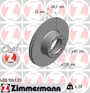 Zimmermann 400.1061.20 - Əyləc Diski furqanavto.az