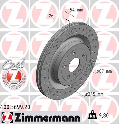 Zimmermann 400.3699.20 - Əyləc Diski furqanavto.az