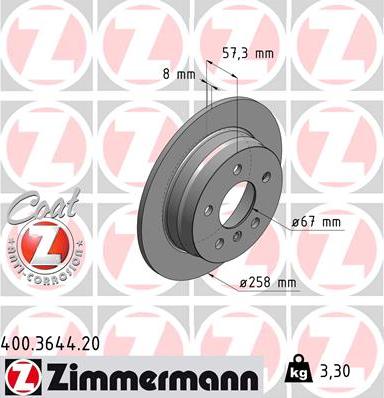 Zimmermann 400.3644.20 - Əyləc Diski furqanavto.az