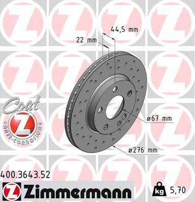 Zimmermann 400.3643.52 - Əyləc Diski furqanavto.az