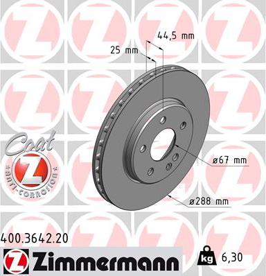 Zimmermann 400.3642.20 - Əyləc Diski furqanavto.az