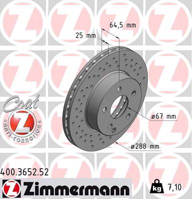 Zimmermann 400.3652.52 - Əyləc Diski furqanavto.az