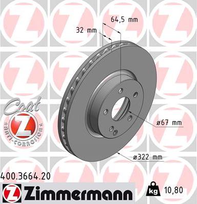 Zimmermann 400.3664.20 - Əyləc Diski furqanavto.az