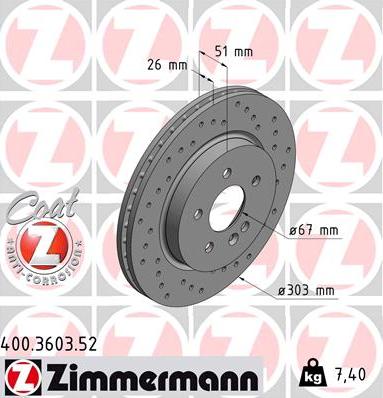 Zimmermann 400.3603.52 - Əyləc Diski furqanavto.az