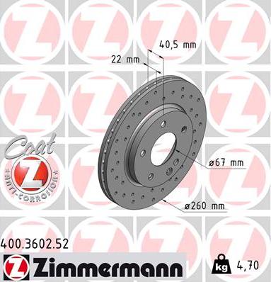 Zimmermann 400.3602.52 - Əyləc Diski furqanavto.az