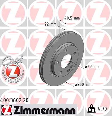 Zimmermann 400.3602.20 - Əyləc Diski furqanavto.az