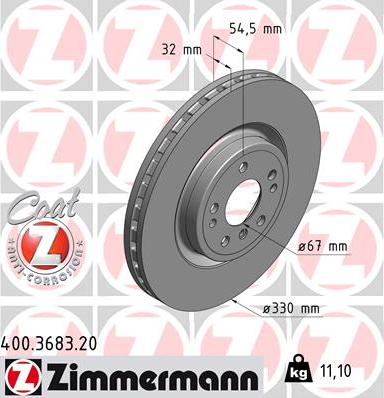 Zimmermann 400.3683.20 - Əyləc Diski furqanavto.az