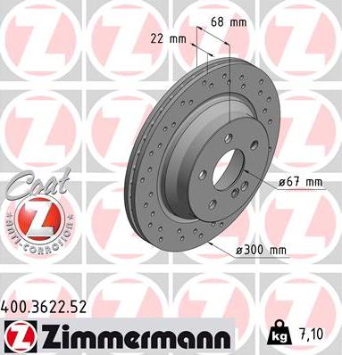 Zimmermann 400.3622.52 - Əyləc Diski furqanavto.az