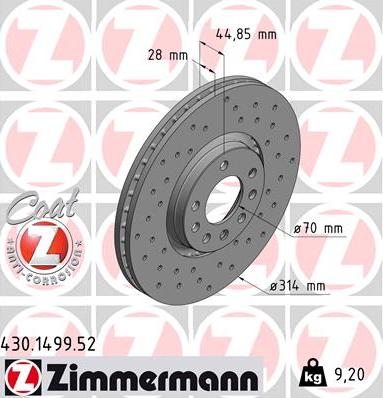 Zimmermann 430.1499.52 - Əyləc Diski furqanavto.az