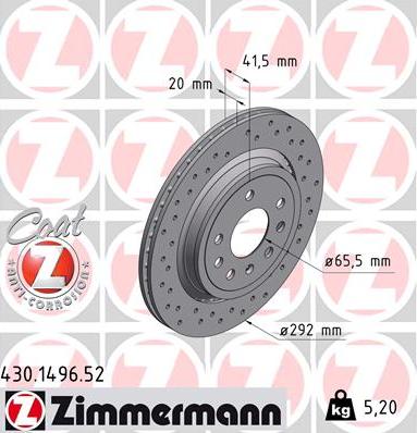 Zimmermann 430.1496.52 - Əyləc Diski furqanavto.az