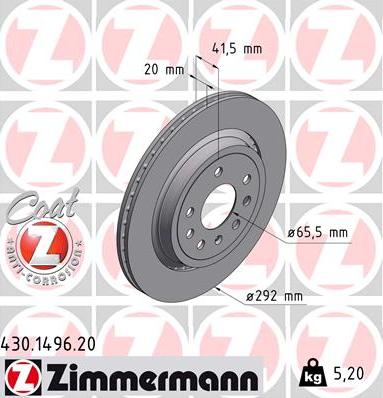 Zimmermann 430.1496.20 - Əyləc Diski furqanavto.az