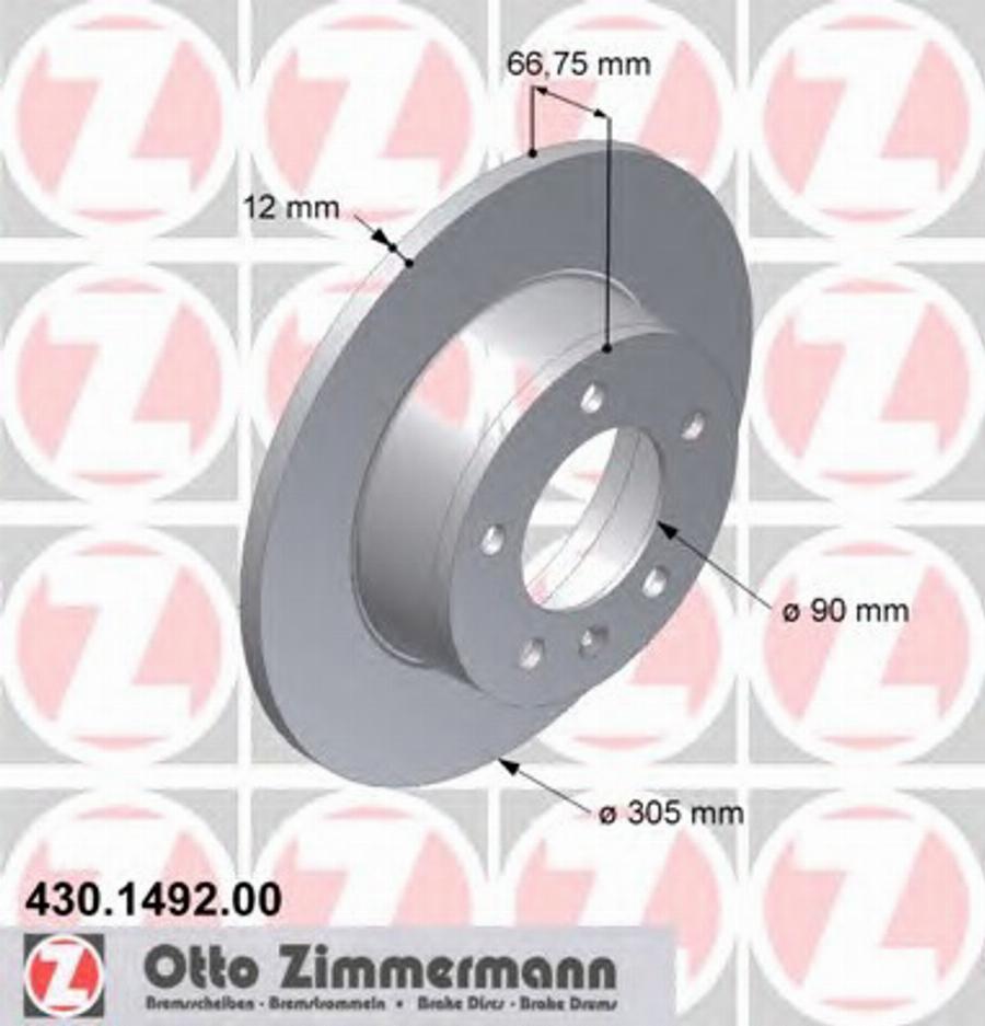 Zimmermann 430 1492 00 - Əyləc Diski furqanavto.az