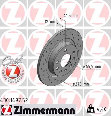 Zimmermann 430.1497.52 - Əyləc Diski furqanavto.az