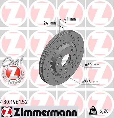 Zimmermann 430.1461.52 - Əyləc Diski furqanavto.az