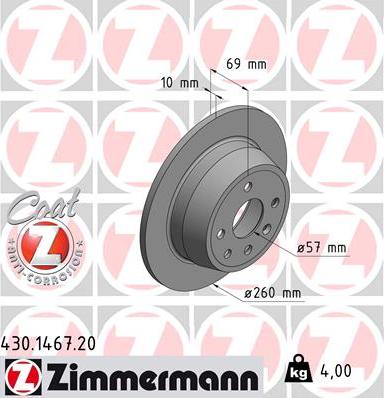 Zimmermann 430.1467.20 - Əyləc Diski furqanavto.az