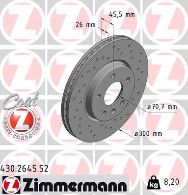 Zimmermann 430.2645.52 - Əyləc Diski furqanavto.az