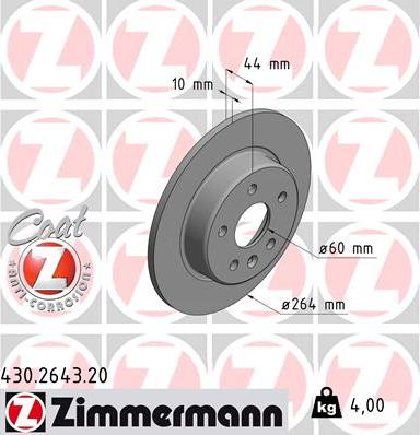 Zimmermann 430.2643.20 - Əyləc Diski furqanavto.az