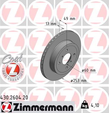 Zimmermann 430.2604.20 - Əyləc Diski furqanavto.az