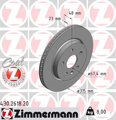 Zimmermann 430.2618.20 - Əyləc Diski furqanavto.az