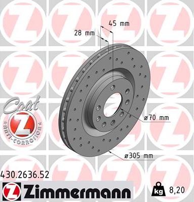 Zimmermann 430.2636.52 - Əyləc Diski furqanavto.az