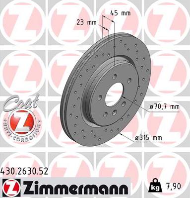 Zimmermann 430.2630.52 - Əyləc Diski furqanavto.az