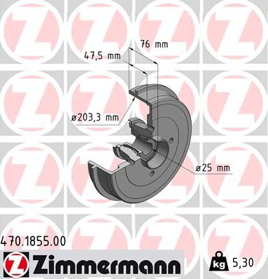 Zimmermann 470.1855.00 - Əyləc barabanı furqanavto.az