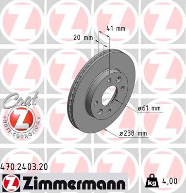 Zimmermann 470.2403.20 - Əyləc Diski furqanavto.az