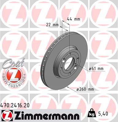 Zimmermann 470.2416.20 - Əyləc Diski furqanavto.az