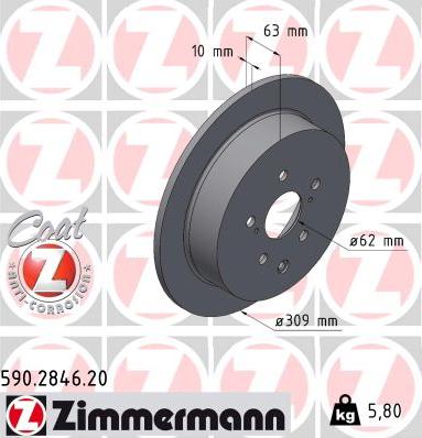 Zimmermann 590.2846.20 - Əyləc Diski furqanavto.az