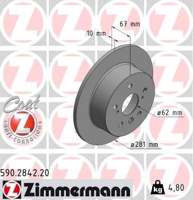 Zimmermann 590.2842.20 - Əyləc Diski furqanavto.az