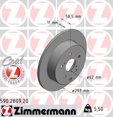 Zimmermann 590.2809.20 - Əyləc Diski furqanavto.az