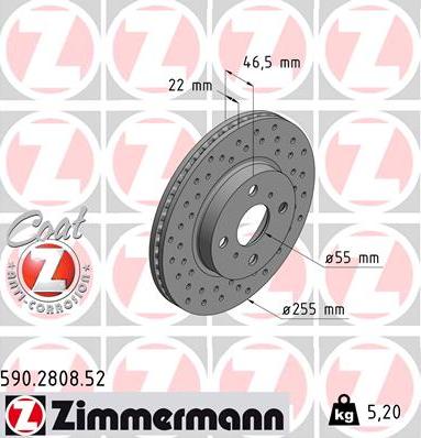 Zimmermann 590.2808.52 - Əyləc Diski furqanavto.az