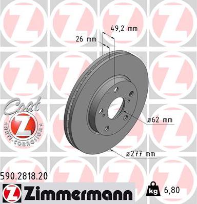 Zimmermann 590.2818.20 - Əyləc Diski furqanavto.az