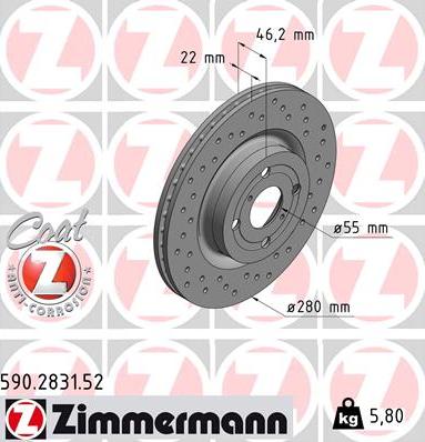 Zimmermann 590.2831.52 - Əyləc Diski furqanavto.az