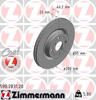 Zimmermann 590.2831.20 - Əyləc Diski furqanavto.az