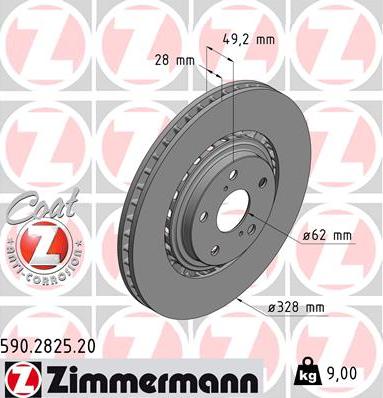 Zimmermann 590.2825.20 - Əyləc Diski furqanavto.az