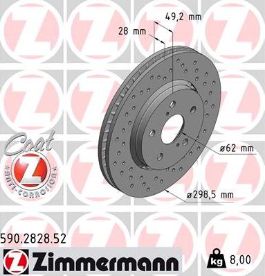 Zimmermann 590.2828.52 - Əyləc Diski furqanavto.az