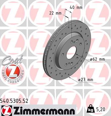 Zimmermann 540.5305.52 - Əyləc Diski furqanavto.az