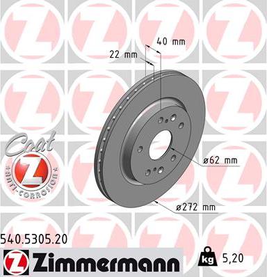 Zimmermann 540.5305.20 - Əyləc Diski furqanavto.az