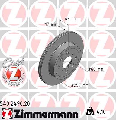 Zimmermann 540.2490.20 - Əyləc Diski furqanavto.az