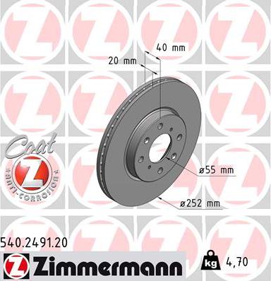 Zimmermann 540.2491.20 - Əyləc Diski furqanavto.az