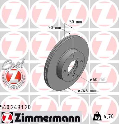 Zimmermann 540.2493.20 - Əyləc Diski furqanavto.az