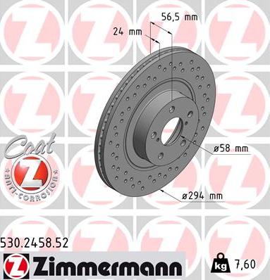 Zimmermann 530.2458.52 - Əyləc Diski furqanavto.az