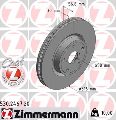 Zimmermann 530.2467.20 - Əyləc Diski furqanavto.az