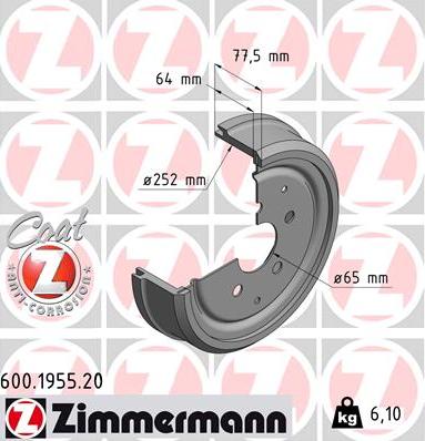 Zimmermann 600.1955.20 - Əyləc barabanı furqanavto.az