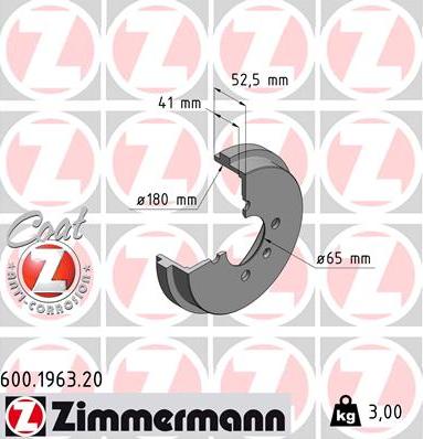 Zimmermann 600.1963.20 - Əyləc barabanı furqanavto.az