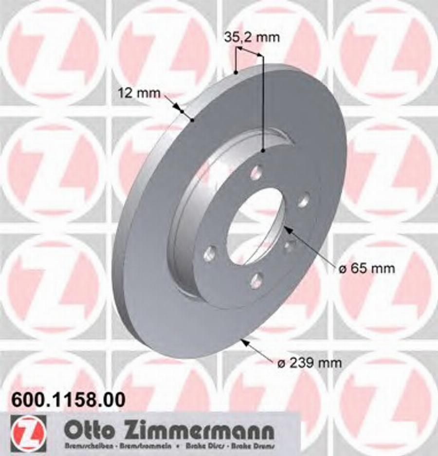 Zimmermann 600 1158 00 - Əyləc Diski furqanavto.az