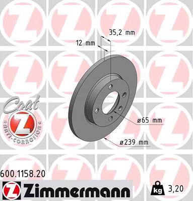 Zimmermann 600.1158.20 - Əyləc Diski furqanavto.az