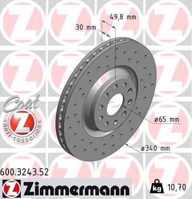 Zimmermann 600.3243.52 - Əyləc Diski furqanavto.az