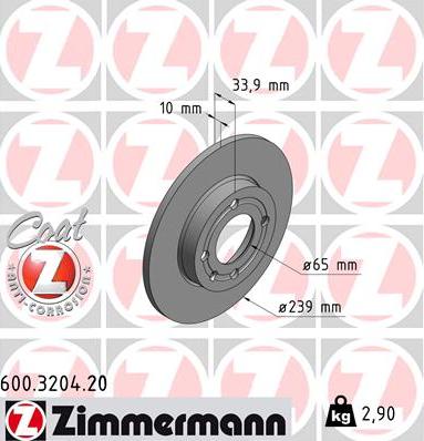 Zimmermann 600.3204.20 - Əyləc Diski furqanavto.az